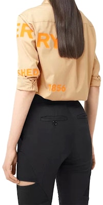 (W) 博柏利印花长袖衬衫 女款 浅橙色 80290061 Shop (W) 博柏利印花长袖衬衫 女款 浅橙色 80290061