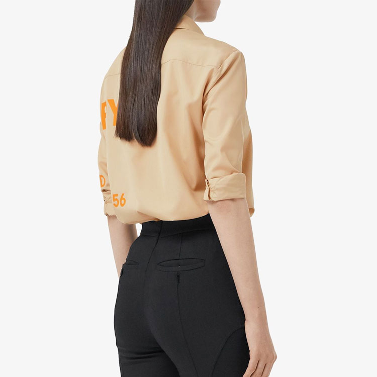 Purchase (W) 博柏利印花长袖衬衫 女款 浅橙色 80290061