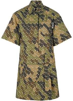 (W) Vestido Manga Corta Estampado Burberry Mujer Verde Militar 80141921 Order (W) Vestido Manga Corta Estampado Burberry Mujer Verde Militar 80141921