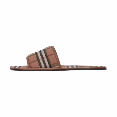 (W) Burberry Quilted Check Cotton Slippers 'Birch Brown'