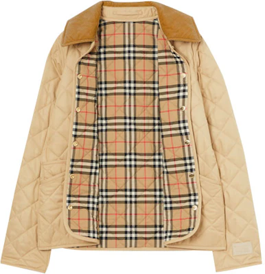 (W) 버버리 퀼팅 체크 재킷 코듀로이 칼라 소프트 폰 브라운. 80382441 Lookbook (W) 버버리 퀼팅 체크 재킷 코듀로이 칼라 소프트 폰 브라운. 80382441