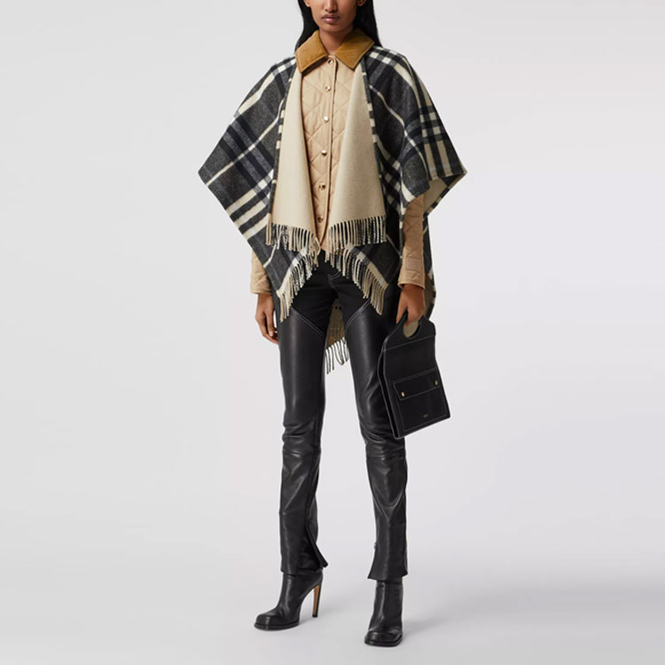 Purchase (W) 버버리 퀼팅 체크 재킷 코듀로이 칼라 소프트 폰 브라운. 80382441