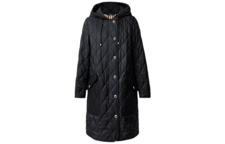 (Women) Burberry Quilted Hooded Temperature-Regulating Cotton Jacket Black 80355061