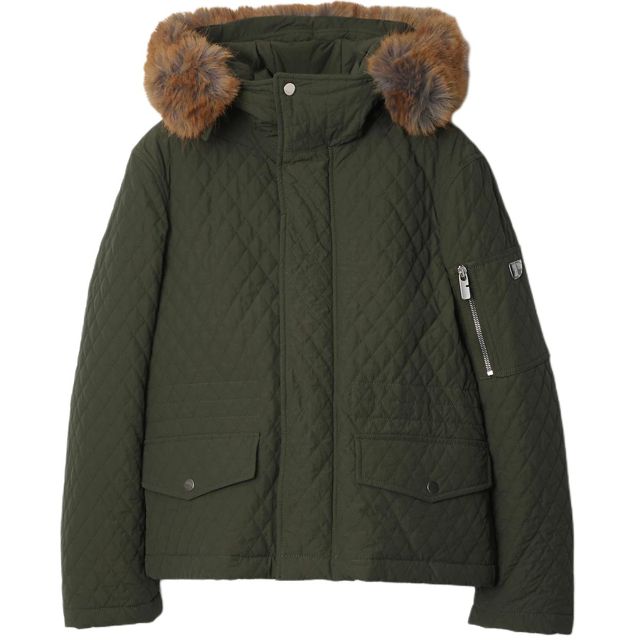 (Women) Burberry Quilted Hooded Zip Loose Fit Jacket Women’s Dark Green 80915551