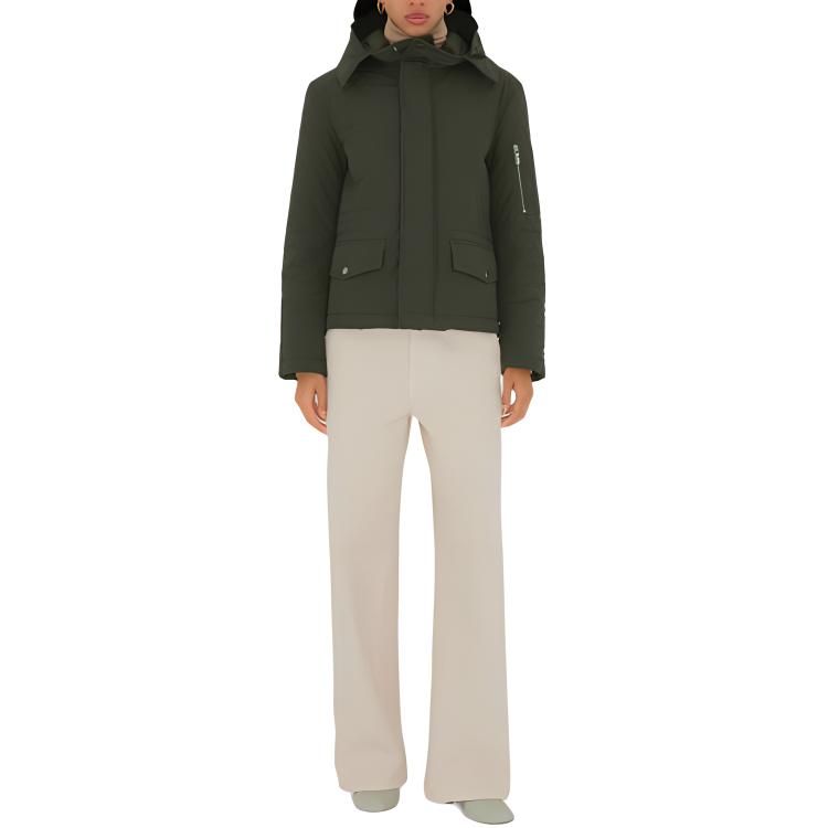 (Women) Burberry Quilted Hooded Zip Loose Fit Jacket Women’s Dark Green 80915551 圖 3