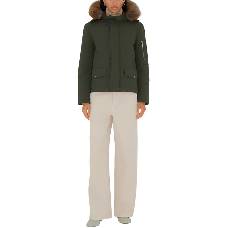 (Women) Burberry Quilted Hooded Zip Loose Fit Jacket Women’s Dark Green 80915551 圖 4