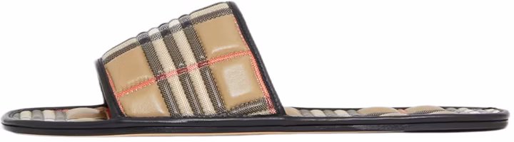 (Women) Burberry Quilted Lamb Leather Slippers 'Check Beige' 80565871 (Women) Burberry Quilted Lamb Leather Slippers 'Check Beige' 80565871