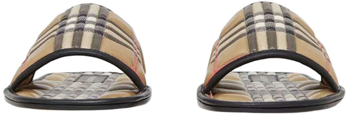 (Women) Burberry Quilted Lamb Leather Slippers 'Check Beige' 80565871 Lookbook (Women) Burberry Quilted Lamb Leather Slippers 'Check Beige' 80565871