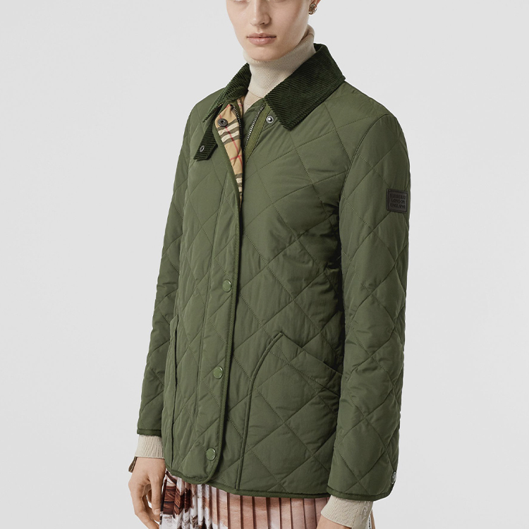 (Women) Burberry Quilted Temperature-Control Barn Cotton Jacket Willow Green 80214671 圖 3