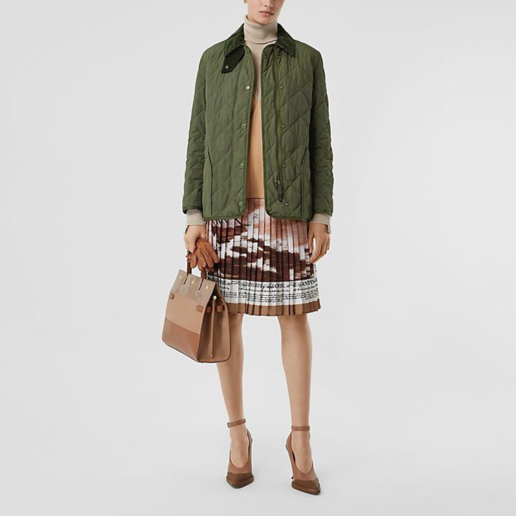 (Women) Burberry Quilted Temperature-Control Barn Cotton Jacket Willow Green 80214671 圖 4