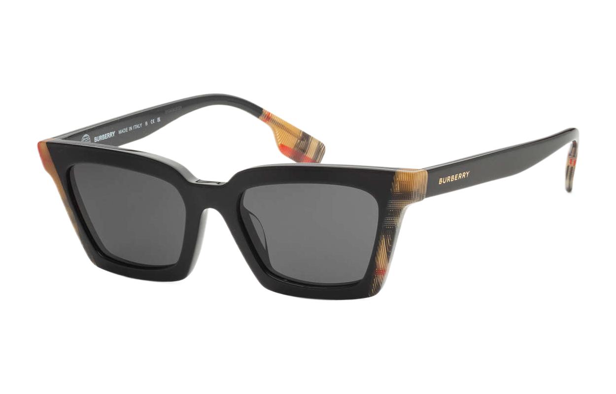 (Women) Burberry Rectangular Sunglasses for Women - Black with Check-Detail Temples. 4392U40558752 圖 2