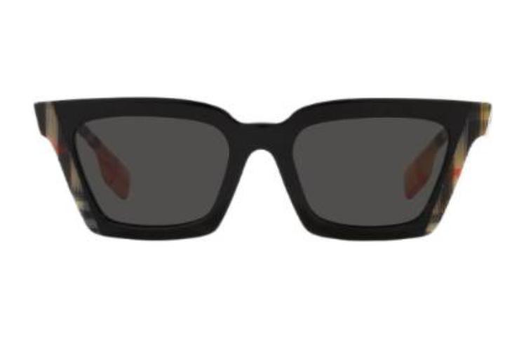 (Women) Burberry Rectangular Sunglasses for Women - Black with Check-Detail Temples. 4392U40558752 圖 3