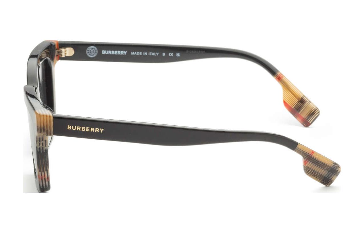 (Women) Burberry Rectangular Sunglasses for Women - Black with Check-Detail Temples. 4392U40558752 圖 4