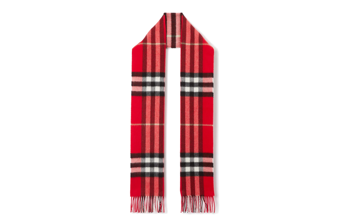 Order (W) Burberry Selendang Kasmir Kotak-Kotak Merah 80497131