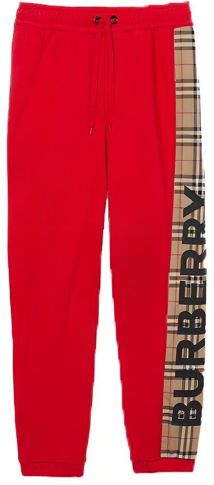 women-burberry-red-check-trim-cotton-jogger-pants-80249551