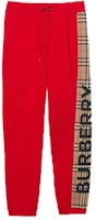 (Women) Burberry Red Check-Trim Cotton Jogger Pants 80249551 (Women) Burberry Red Check-Trim Cotton Jogger Pants 80249551