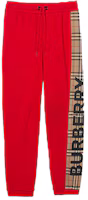 Order (W) Burberry 紅色格紋飾邊棉質運動長褲 80249551