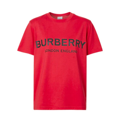 (Women) Burberry Red Graphic Logo Crewneck T-shirt 80212721
