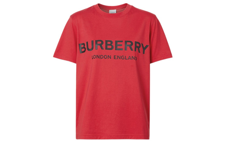 Order (W) 博柏利红色图案标志圆领T恤 80212721