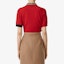 Sizing (W) Burberry 紅色短袖Polo衫搭配經典格紋領口裝飾 80238911