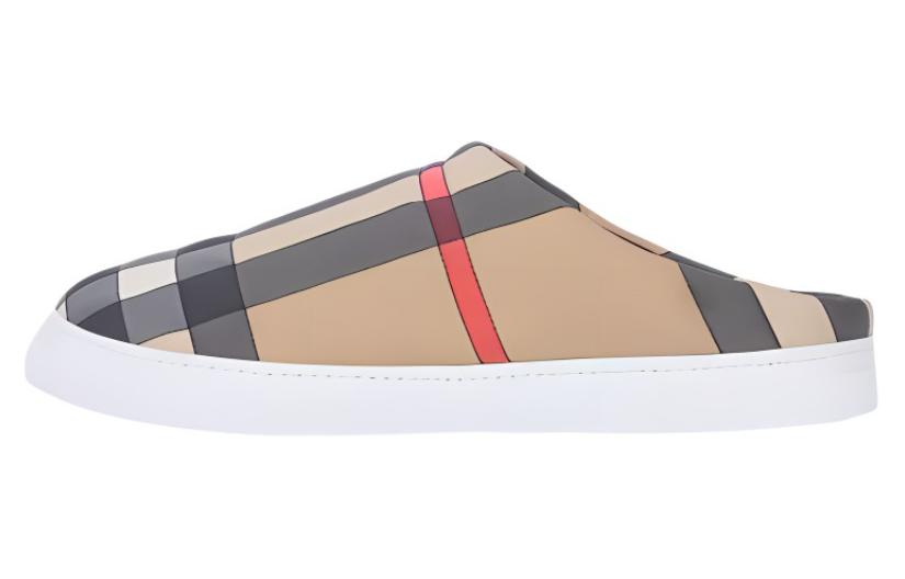 Buy (W) Burberry Sepatu Datar Poliester Regenerasi 'Check Beige' 80469871