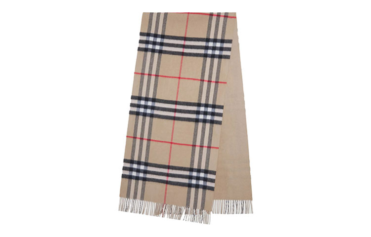 (Women) Burberry Reversible Check Cashmere Scarf Beige 8045332 圖 3