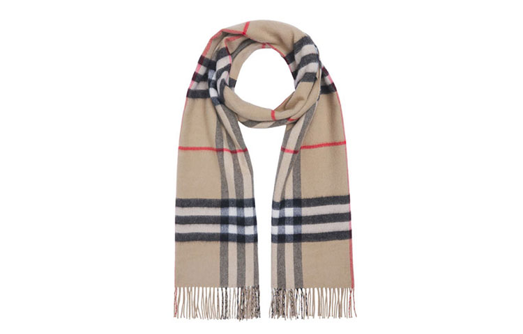 (Women) Burberry Reversible Check Cashmere Scarf Beige 8045332 圖 4