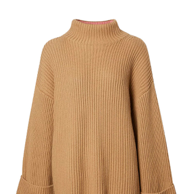 (Women) Burberry Ribbed Cotton-Cashmere Knit Sweater Camel Color 80391731 圖 6