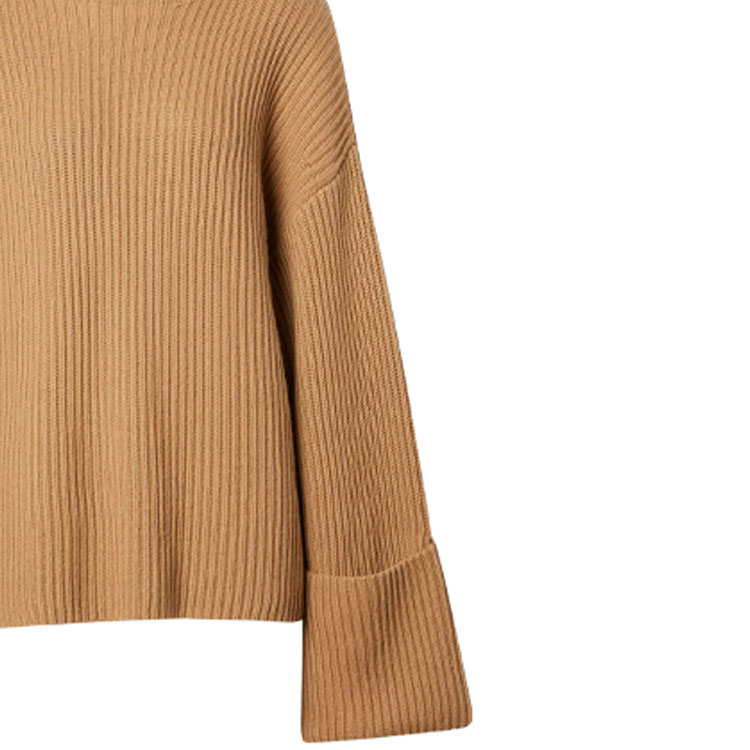 (Women) Burberry Ribbed Cotton-Cashmere Knit Sweater Camel Color 80391731 圖 7