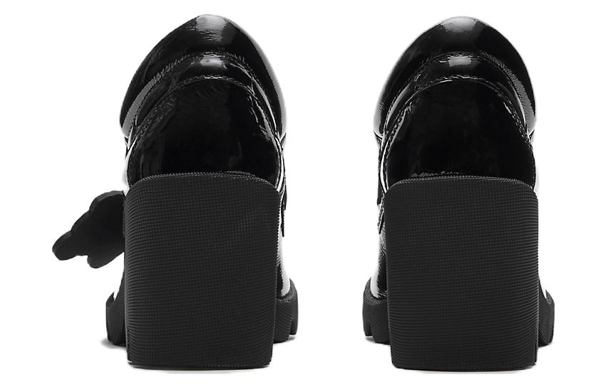 Shop (Women) Burberry Round Toe Slip-On 'Black Chunky Heel' 80747291