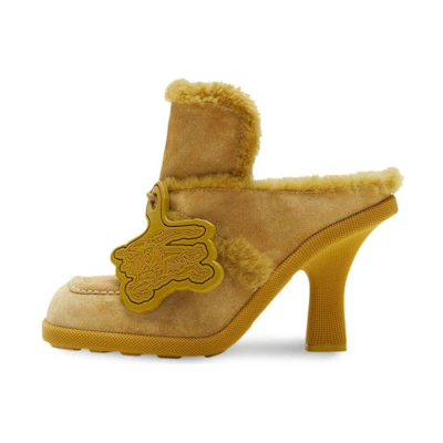 (W) Burberry Round Toe Slip-On Mule 'Yellow 9cm'
