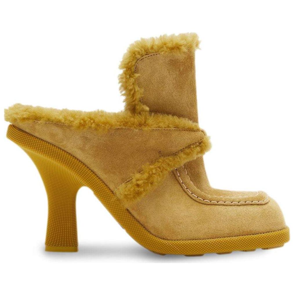 Order (W) 博柏利圆头无跟拖鞋“黄色9厘米” 80773891