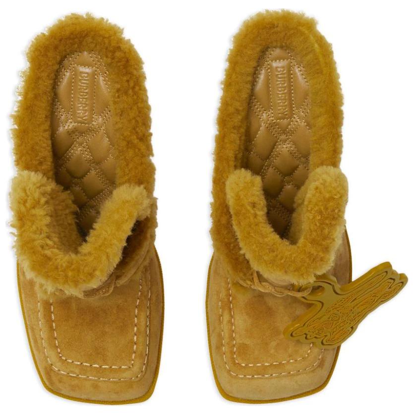 Lookbook (W) 博柏利圆头无跟拖鞋“黄色9厘米” 80773891