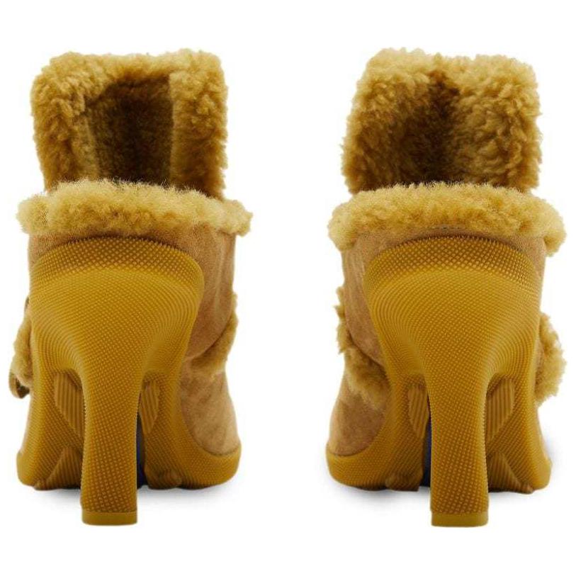 Shop (W) 博柏利圆头无跟拖鞋“黄色9厘米” 80773891