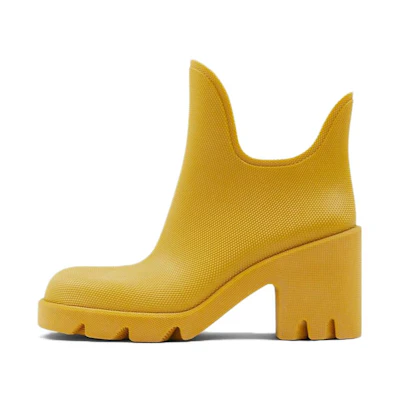 (W) Burberry Rubber Round-Toe Slip-On 'CMFTable Versatile Short Boot Yellow'