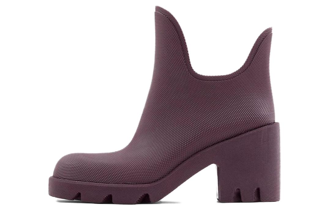 (W) Burberry Rubber Round-Toe Slip-On Boots 'Purple'
