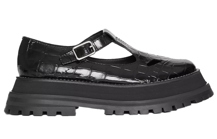 (W) Burberry Sandal 'Classic British Collegiate Crocodile Pattern Black' 圖 2