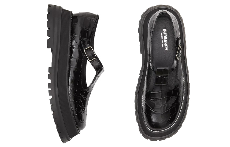 (W) Burberry Sandal 'Classic British Collegiate Crocodile Pattern Black' 圖 3