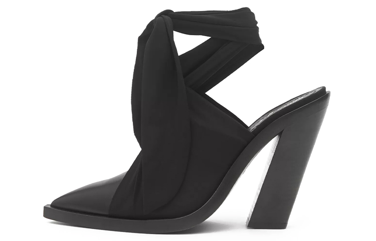 (Women) Burberry Scarf Lace-Up Pointed Toe High Heel 'Black' 80283011