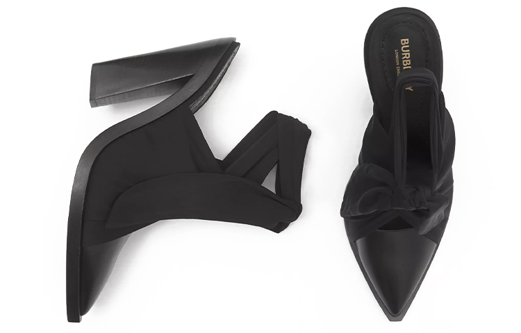 Shop (W) Tacón Alto en Punta con Cordones Burberry Scarf 'Negro'. 80283011