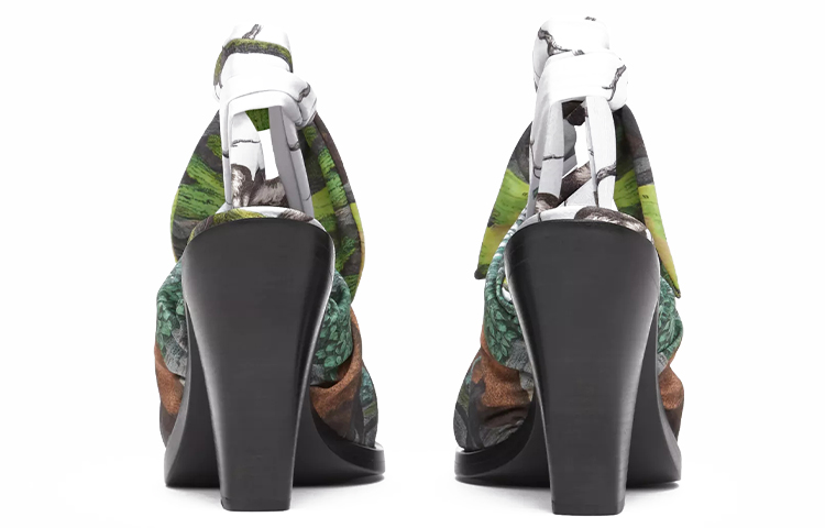 (W) Burberry Scarf Lace High Heels 'Monkey Print Green' 圖 3