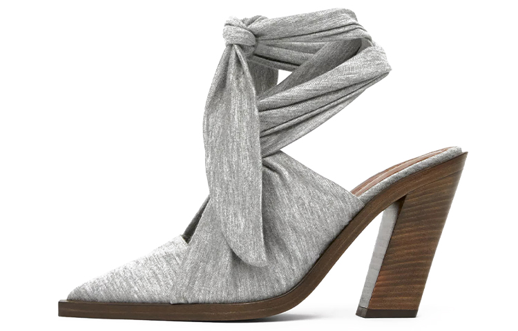 (W) Burberry Scarf Lace Pointed-Toe High Heels 'Grey'