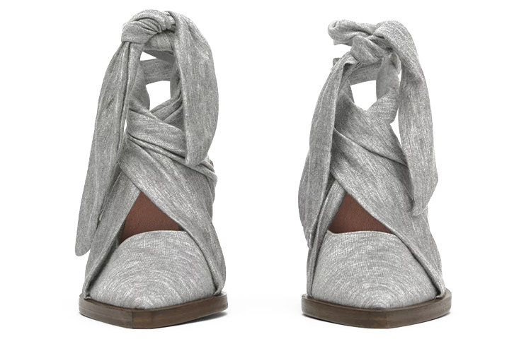 (W) Burberry Scarf Lace Pointed-Toe High Heels 'Grey' 圖 2