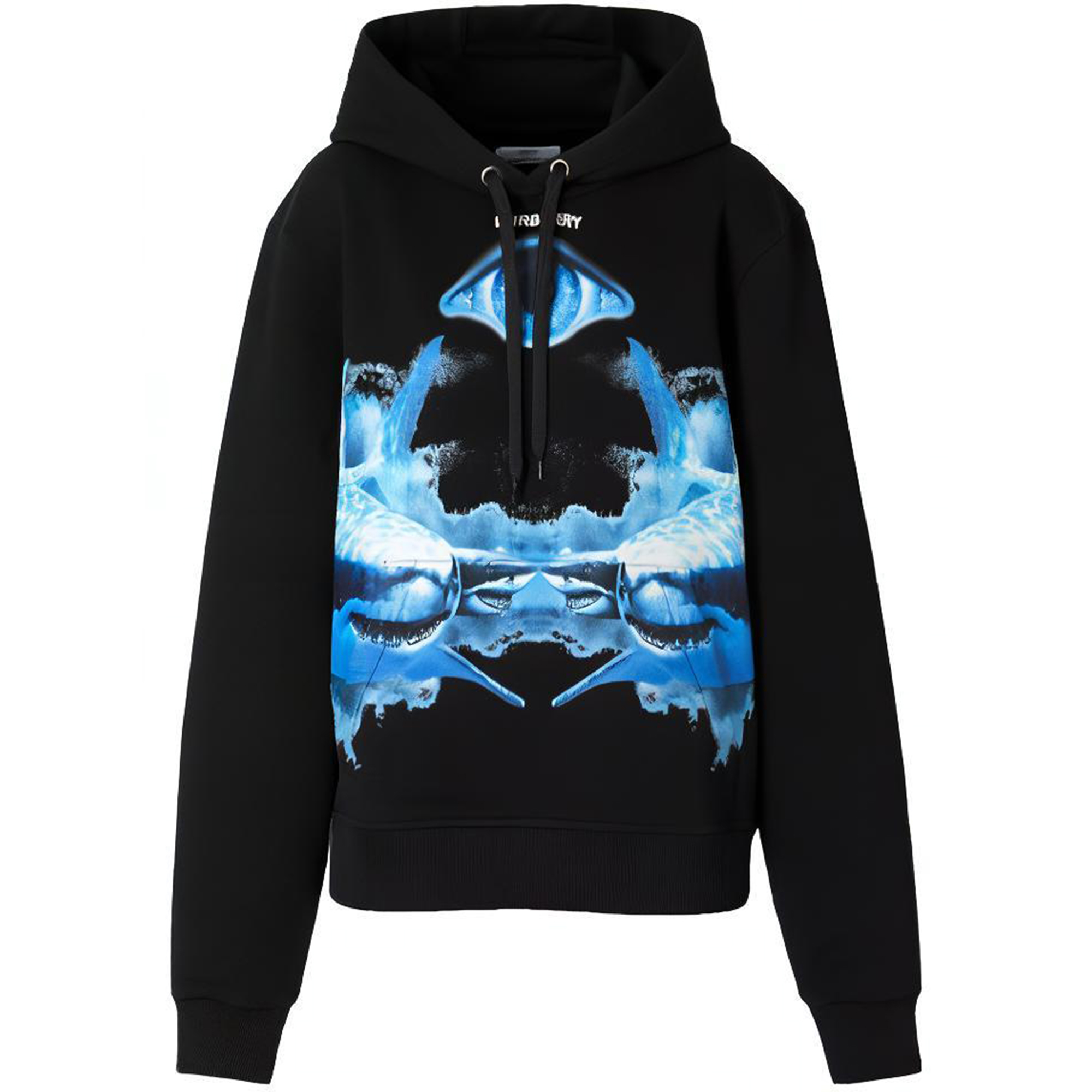 (Women) Burberry Shark Print Loose Fit Black Hoodie. 80407861