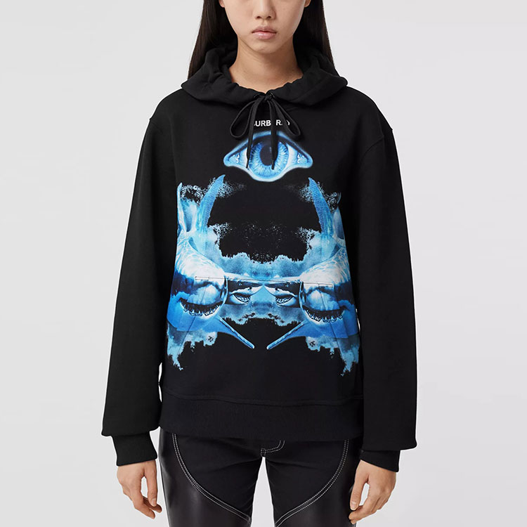 (Women) Burberry Shark Print Loose Fit Black Hoodie. 80407861 圖 4