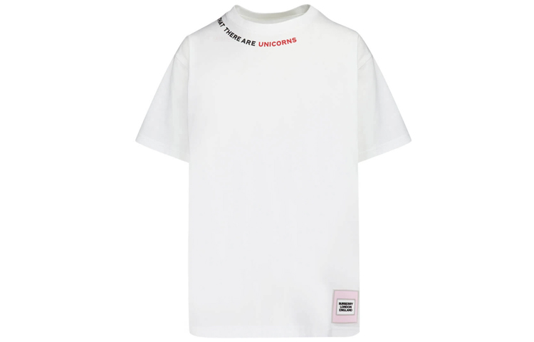 (Women) Burberry Short Sleeve T-shirt with Neckline Lettering Design 80295601