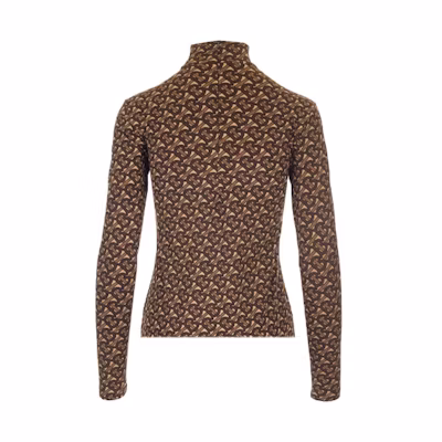 (Women) Burberry Signature Print High-Neck Sweater Brown 80252331