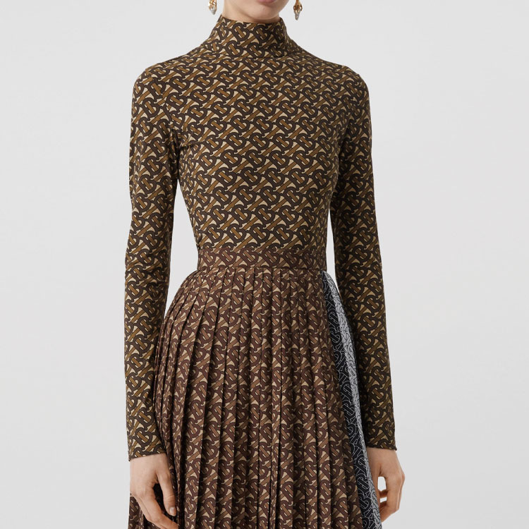 Details for (W) 博柏利经典印花高领毛衣棕色 80252331