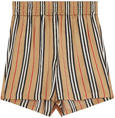 (Women) Burberry Signature Stripe Silk Shorts in Archive Beige 8014286 Buy (Women) Burberry Signature Stripe Silk Shorts in Archive Beige 8014286