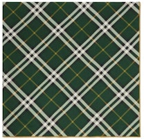 (Women) Burberry Silk Scarf Forest Green Checkered Pattern 8090787 (Women) Burberry Silk Scarf Forest Green Checkered Pattern 8090787